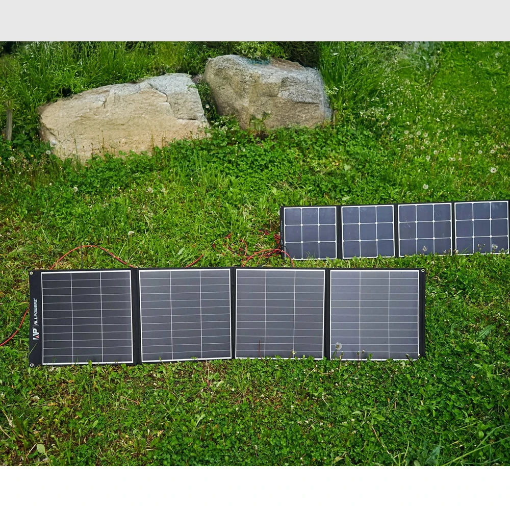 Using the ALLPOWERS Solar Panel 200W Foldable outside