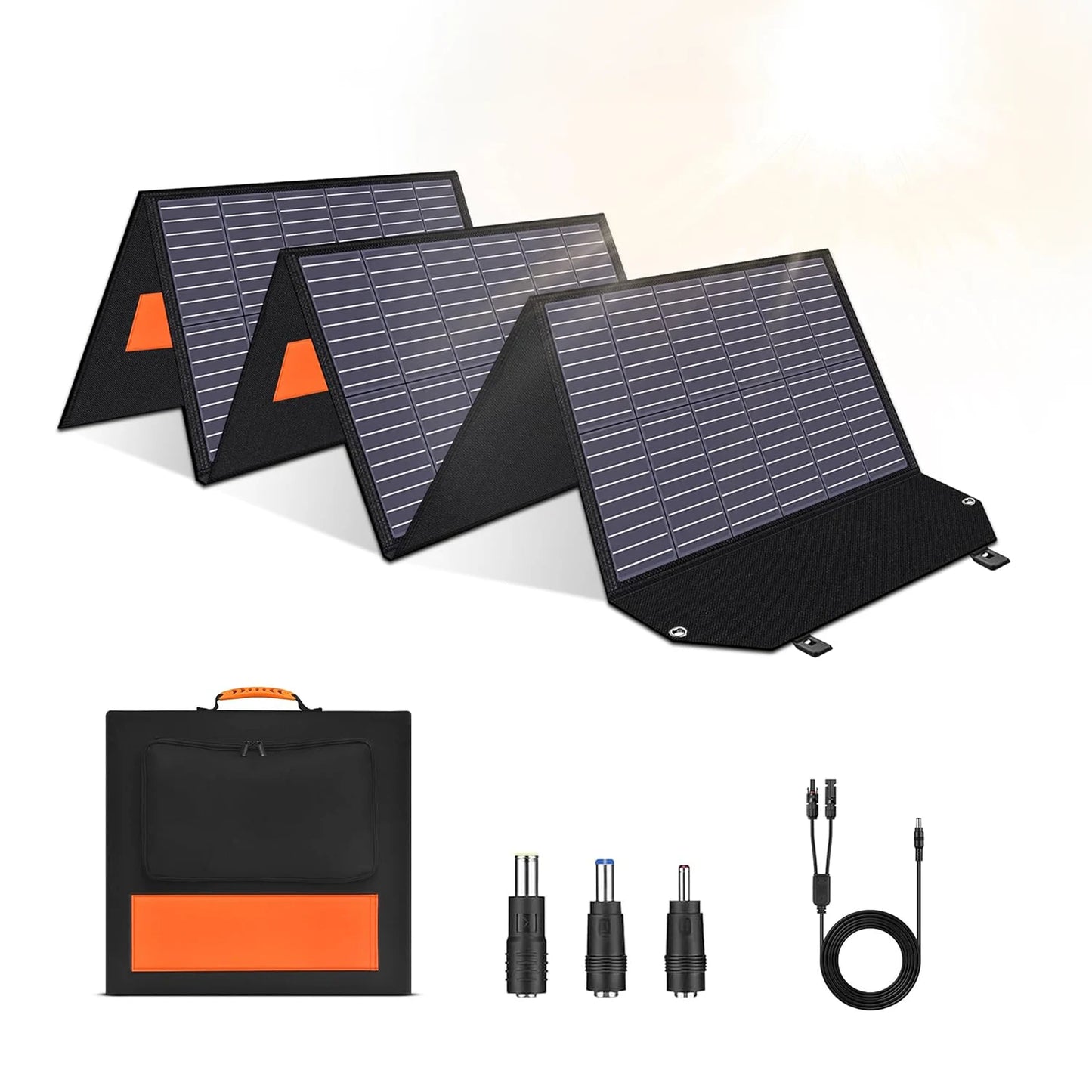 The included package contents of the Ctolity 200W Portable Solar Panel