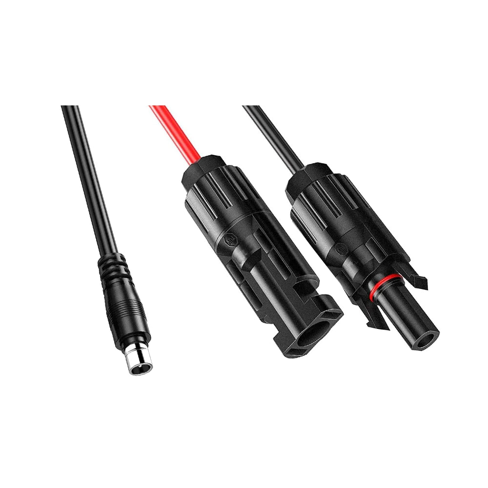 The connectors for the MC4 to DC8020 Solar Adapter Cable 6ft
