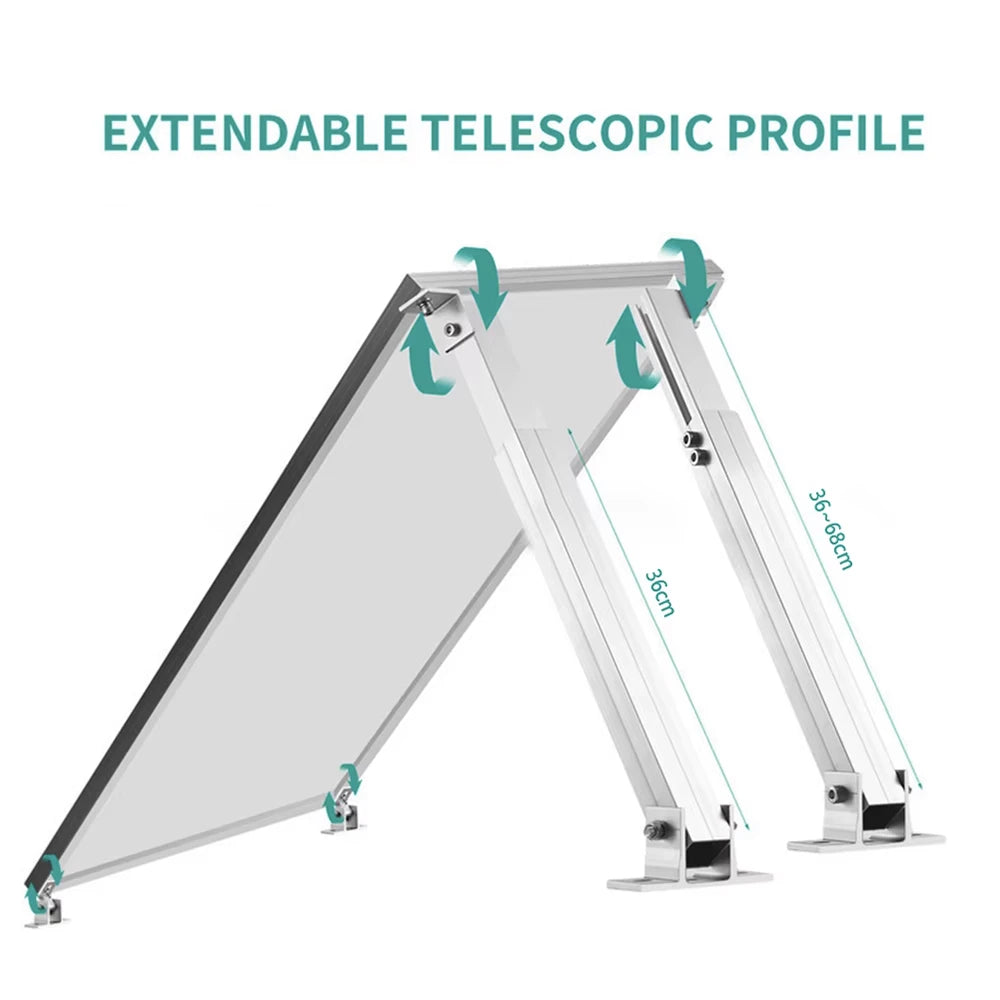 The telescopic profile for these Solar Panel Mounting Set with Adjustable Tilt