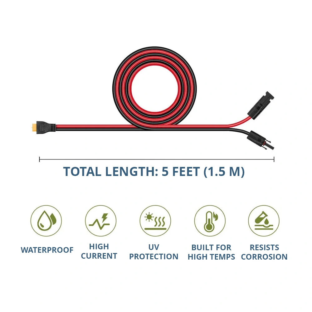 Features and length of the XT60 charging cable