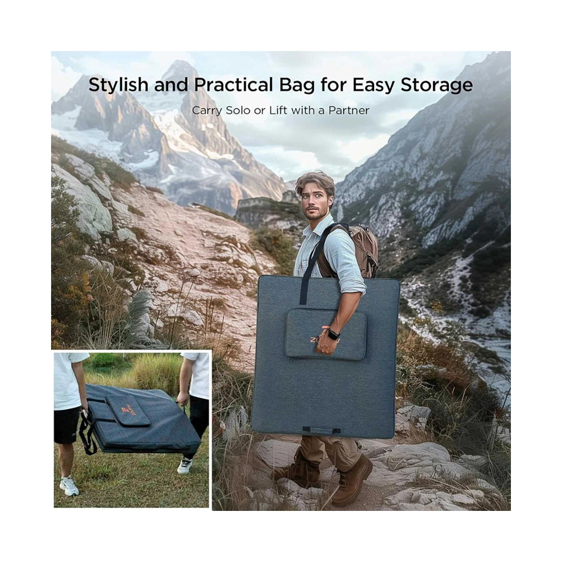 Transporting the ZOUPW 450W Portable Solar Panel