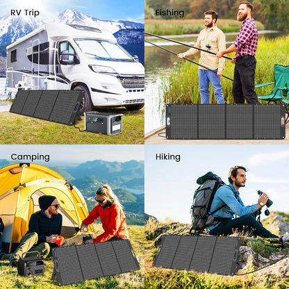 Using the Ctolity 200W Foldable Solar Panel while camping, RVing, fishing, or hiking