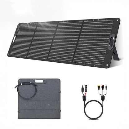 The included adapter (XT60, Anderson, DC5525) and folding portable design of the Ctolity 200W Foldable Solar Panel