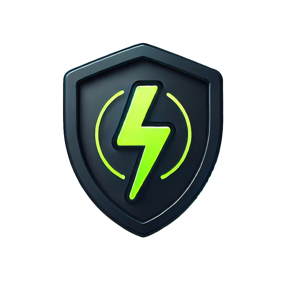 Backup Security icon of a shield with a lightning bolt