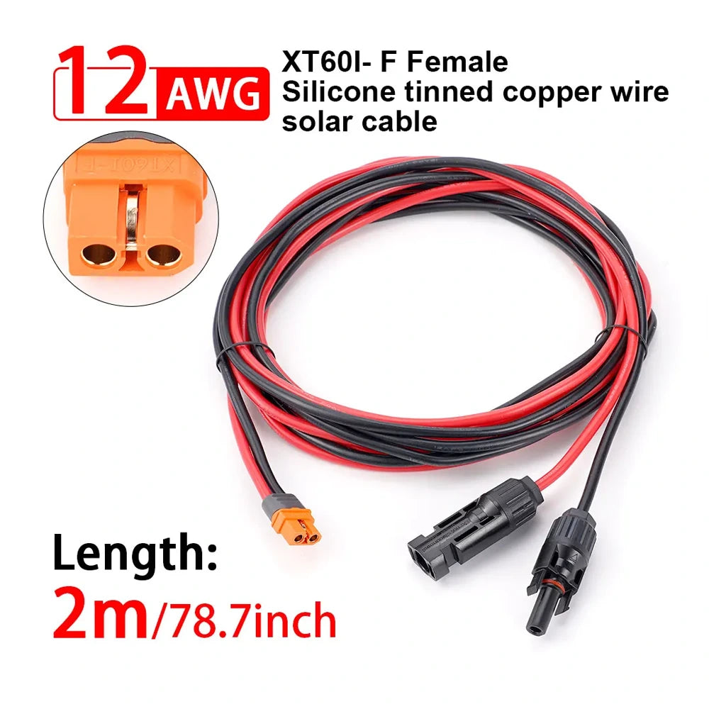 The 2m (6.6 ft) MC4 Solar to XT60i Charging Cable