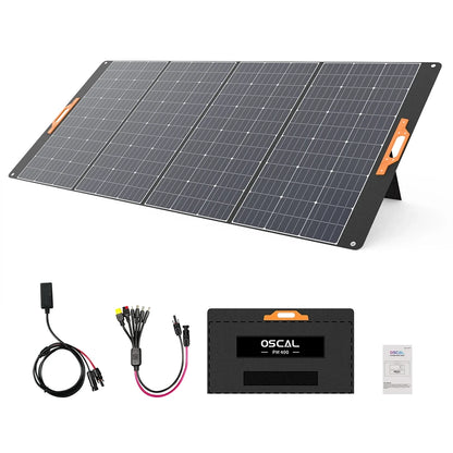 What's included in the package with the Oscal 400W Foldable Solar Panel
