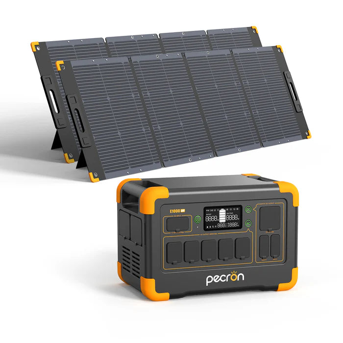PECRON E1000LFP Power Station with solar panels