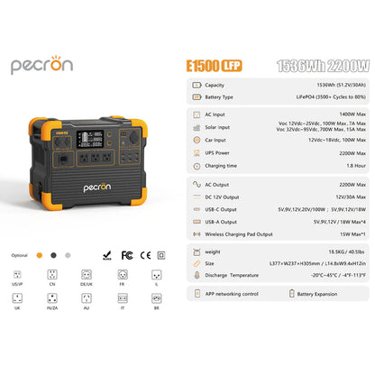 PECRON E1500LFP Power Station specifications