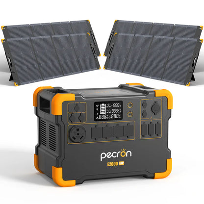 PECRON E2000LFP Power Station with multiple solar panels