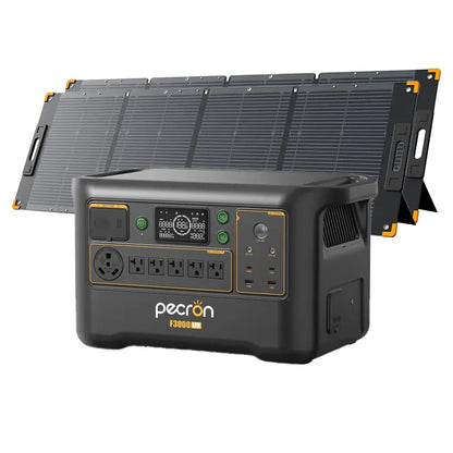 PECRON F3000LFP Power Station with two 300W solar panels