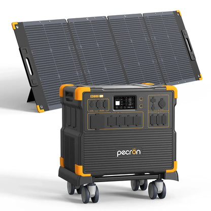 PECRON E3800LFP Power Station with cart and one solar panel