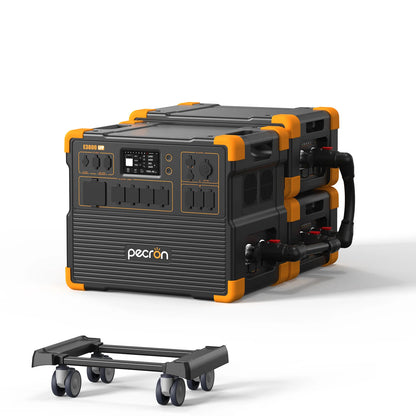 PECRON E3800LFP Power Station with two extra batteries and cart