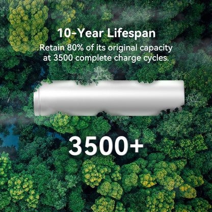 PECRON EP3800-48V Expansion Battery 3840Wh lifespan of 10+ years on forest background