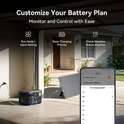 PECRON F1000LFP Portable Power Station battery charging methods and customization