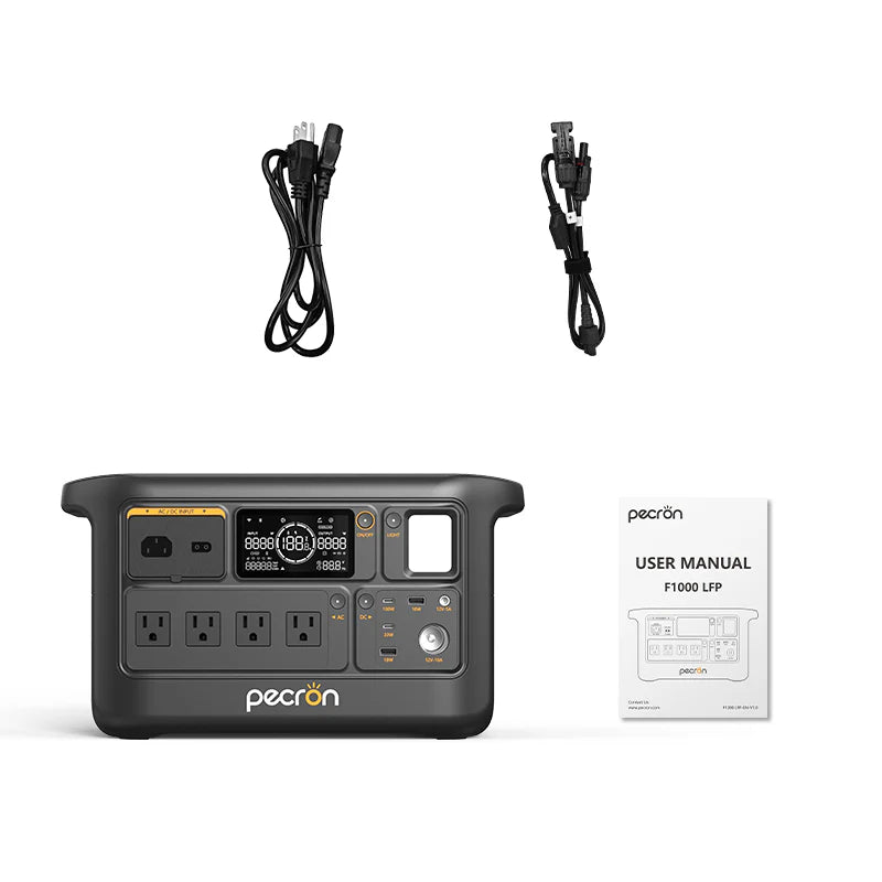 PECRON F1000LFP Portable Power Station packing list