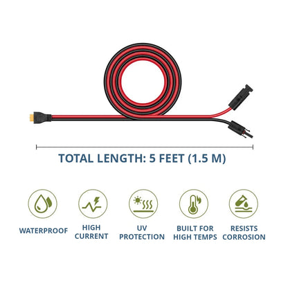 Features and length of the XT60 charging cable